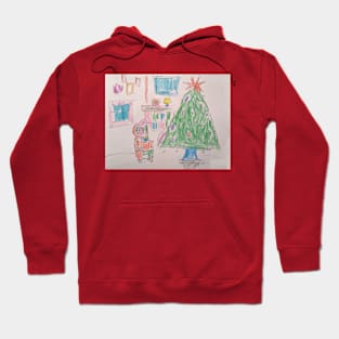 Girl Looking at the Christmas Tree Hoodie